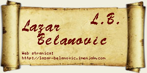 Lazar Belanović vizit kartica